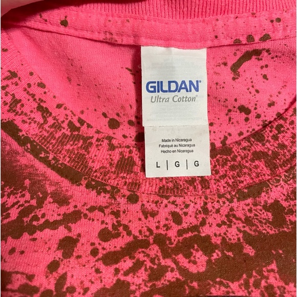 Like New Eldora Speedway T-Shirt w/ fake dirt splatter Hot Pink Size Large - Picture 2 of 6